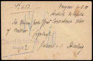 Germany 1908 East Africa PANGANI DOA PC GS Cover 85013