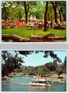 MONTREAL, Quebec Canada~ Children's Zoo LAFONTAINE PARK Tour Boat 1960s Postcard