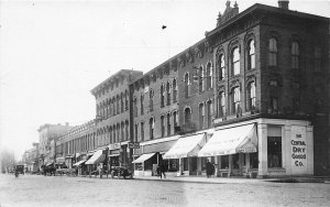 H2/ Hillsdale Michigan RPPC Postcard c1910 Central Dry Goods Store