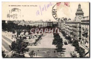 Barcelona - Plaza Cataluna - Old Postcard