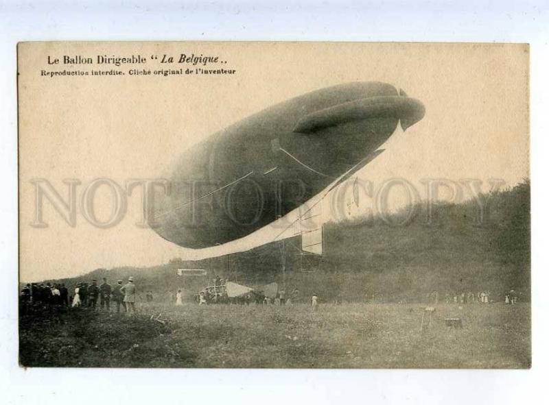 205565 FRANCE AVIATION airship dirigible La BELGIQUE Old