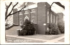 RPPC First Christian Church, Okeman OK Vintage Postcard R21