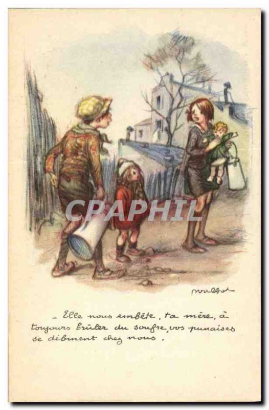 Old Postcard Fun Children Doll illustrator Poulbot