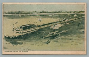 WESTVILLE WASHINGTON PARK ON DELAWARE NJ FAMOUS PIER ANTIQUE POSTCARD