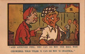 WWII Scottish tough guy postcard: And Annuvver Fing
