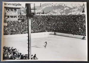 RARE LARGE FORMAT COLLECTOR PHOTO CARD 1936 GARMISCH OLYMPICS - FIGURE SKATING