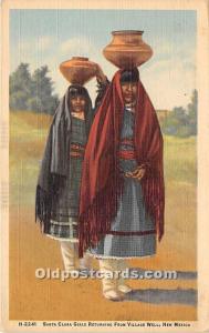 Santa Clara Girls Returning from Village Well New Mexico, NM, USA Indian Unused 