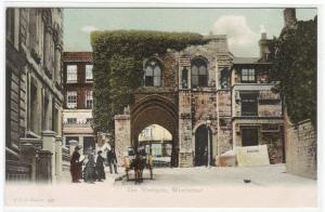 The Westgate Street Scene Winchester Hampshire UK 1910c postcard