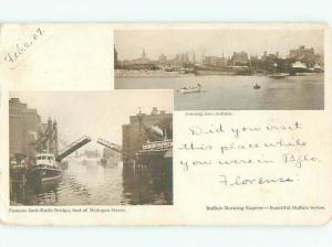 Pre-1907 TWO VIEWS ON ONE POSTCARD Buffalo New York NY n6782