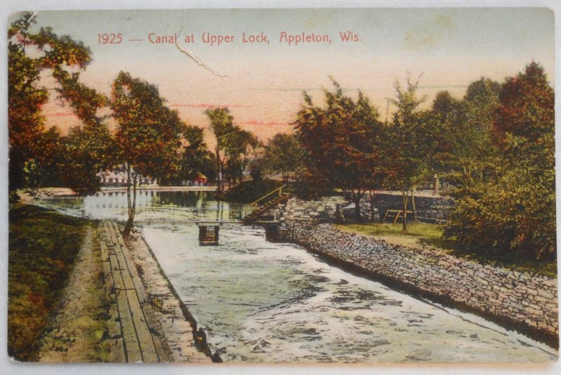 Canal at Upper Lock,  Appleton Wis. pm 1910