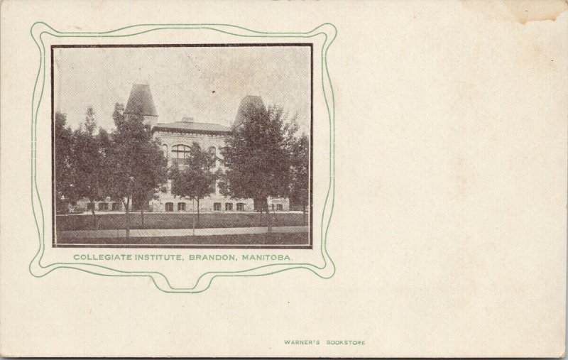 Brandon Manitoba Collegiate Institute MB Unused Warner's Bookstore Postcard H16