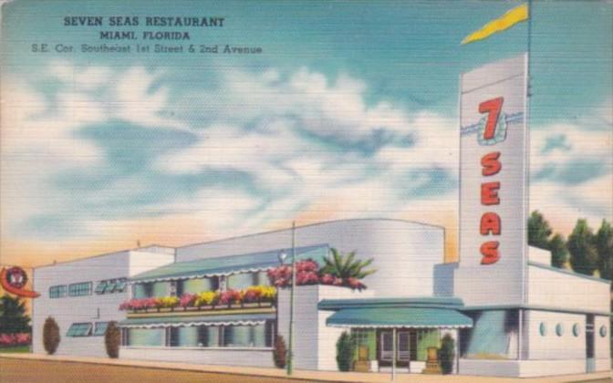 Florida Miami Seven Seas Restaurant 1952