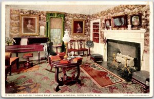 The Parlor Thomas Bailey Aldrich Memorial Portsmouth New Hampshire NH Postcard