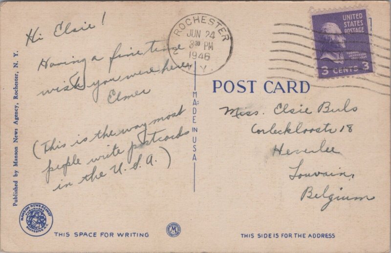 Greetings From Rochester New York Linen Postcard C087