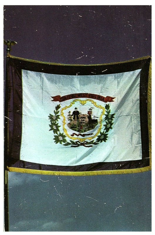 West Virginia State Flag Curteichcolor Postcard