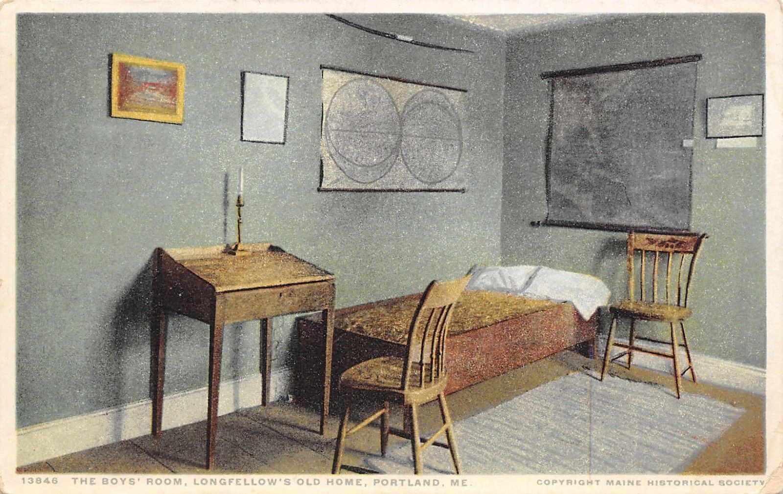Portland Maine Longfellow S Home Boys Room Maps On Walls 13846