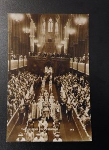 Mint England Royalty Postcard RPPC The Queens Procession Coronation Souvenir