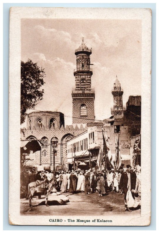 1922 Cairo The Mosque of Kalaoun Advertising Egypt Posted Foreign Postcard