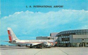 Los Angeles California Airport Aircraft 1960s Columbia Postcard 21-12977