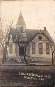 Muscotah Kansas Congregational Church Real Photo Antique Postcard K95758