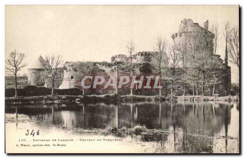 Old Postcard From Around Lannion Chateau de Tonquedec