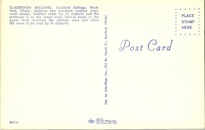 Rockford College Classroom Building Illinois Chrome Postcard