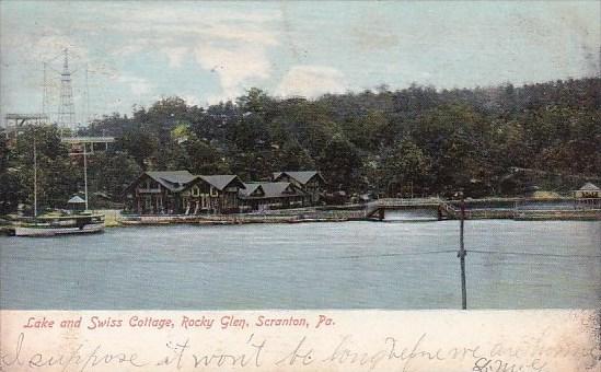 Pennsylvania Scranton Lake And Swiss Cottage Rocky Glen 1909