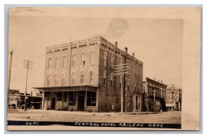 Abilene Kans. Kansas Central Hotel RPPC Real Photo Postcard