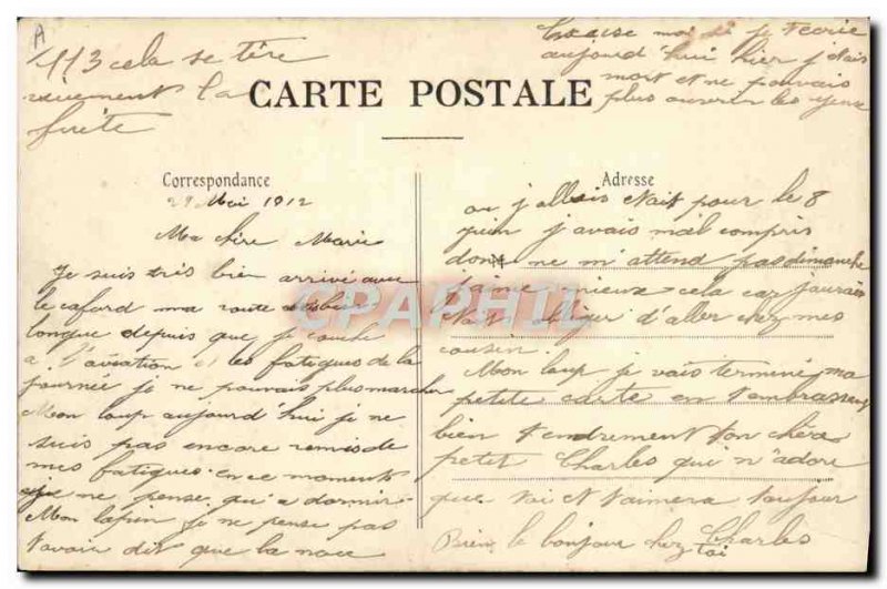 Old Postcard Jet Aviation Camp Chalons monoplane Train