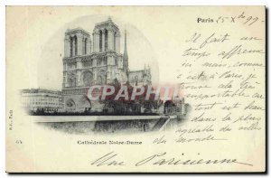 Postcard Old Paris Cathedrale Notre Dame Map 1899