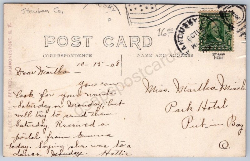 K32/ Hammondsport New York RPPC Postcard c1910 High School Building 1449