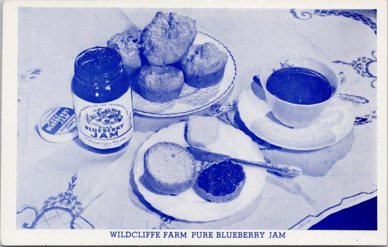 Wildcliffe Farm Blueberry Jam Ad Advertising Bothell WA Washington Postcard E47