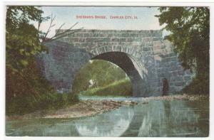 Sherman's Bridge Charles City Iowa 1910c postcard