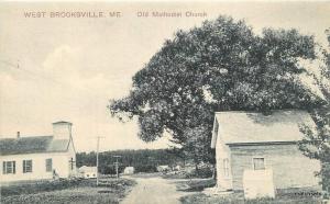 Circa 1908 WEST BROOKSVILLE, MAINE Old Methodist Church 3247