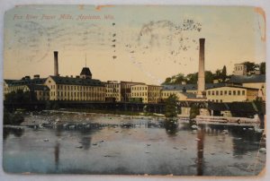 Fox River Paper Mills,  Appleton WI. postmark 1910