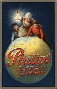 Philips 1/2 Watt Lightbulb Light Bulb Dutch Kids Globe Poster Art Postcard