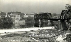 Real Photo, Kennebec River & Falls - Waterville, Maine ME  