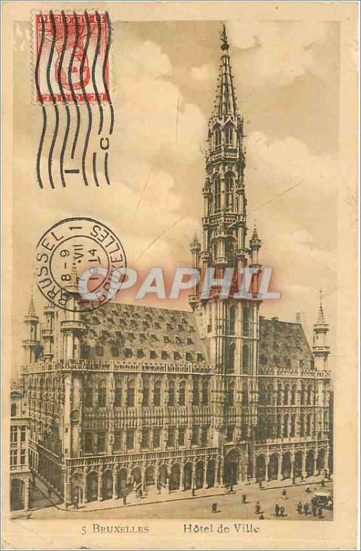 Old Postcard BRUSSELS TOWN HALL