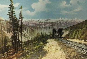 South Pacific Railroad Postcard Ogden Route Utah Train Emerging from Snow Sheds