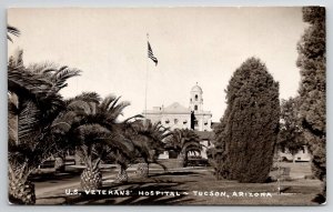 Tucson AZ Arizona RPPC U.S. Veterans Hospital Real Photo Postcard V23