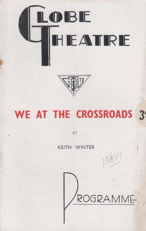 We At The Crossroads Hugh Williams The Globe Rare Old London Theatre Programme