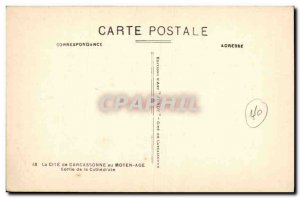 Old Postcard Chateau La Cite Carcassonne medieval cathedral Output