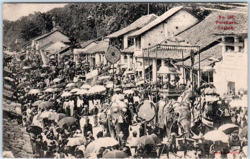 KANDY PERAHERA, CEYLON now Sri Lanka  PROCESSION Festival of the Tooth  Postcard