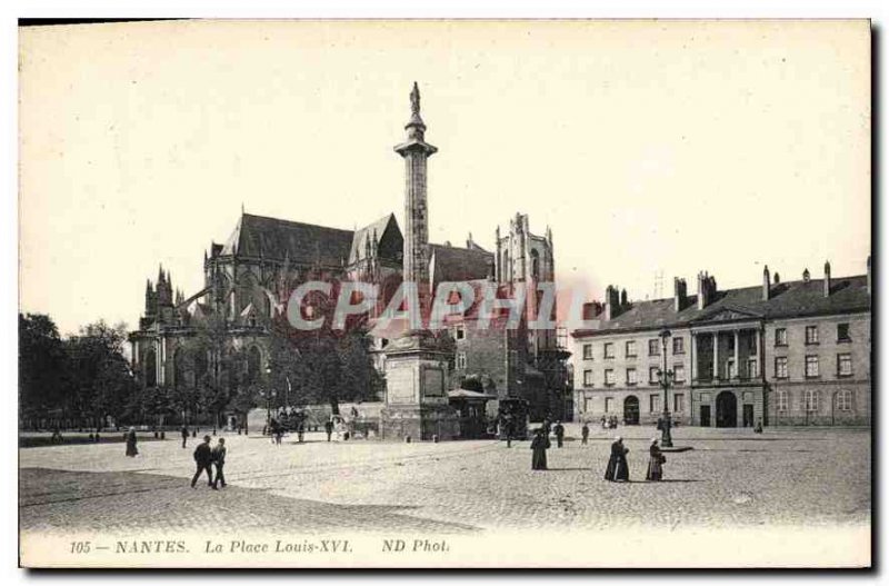 Postcard Old Nantes Place Louis XVI