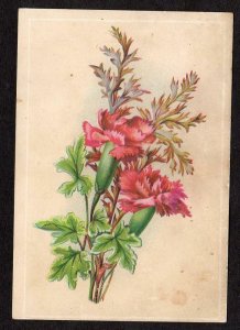 TWIN BROTHERS YEAST*EMBOSSED VICTORIAN TRADE CARD*FLOWERS
