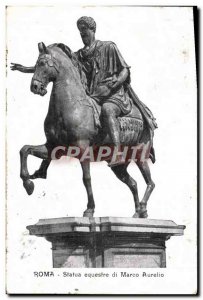 Old Postcard Equestrian Statue Roma di Marco Aurelio
