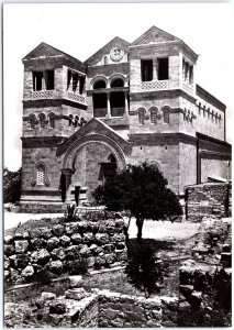 VINTAGE POSTCARD CONTINENTAL SIZE BASILICA OF THE TRANSFIGURATION MT. TABOR RPPC