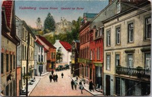 Netherlands Valkenburg Grote Straat Gezicht op Ruine Vintage Postcard C217