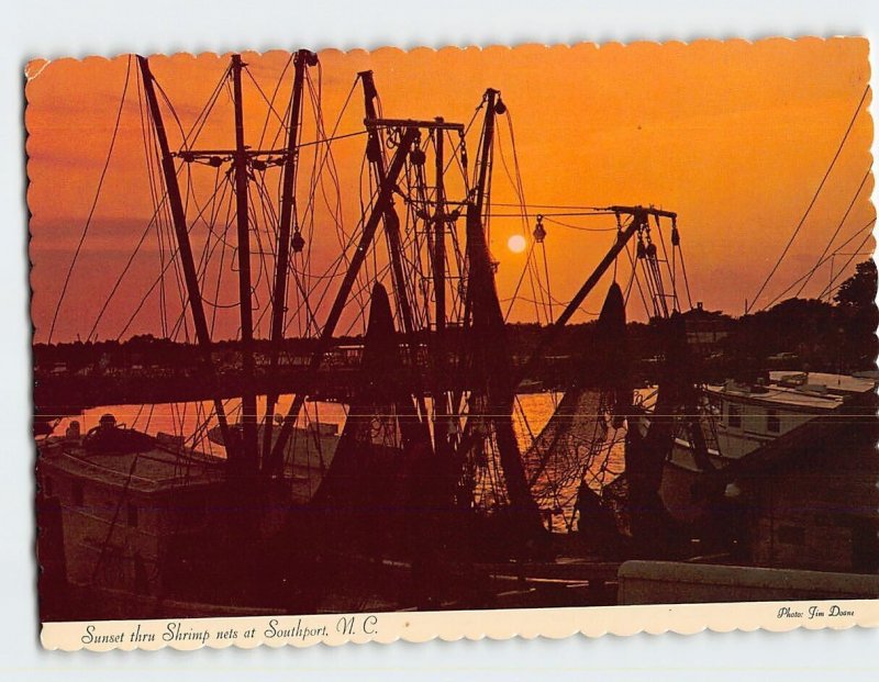 M-164740 Sunset Thru Shrimp Nets at Southport North Carolina USA