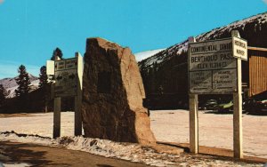 Vintage Postcard Markers Summit Berthoud Pass Highway Great Ski Area Colorado